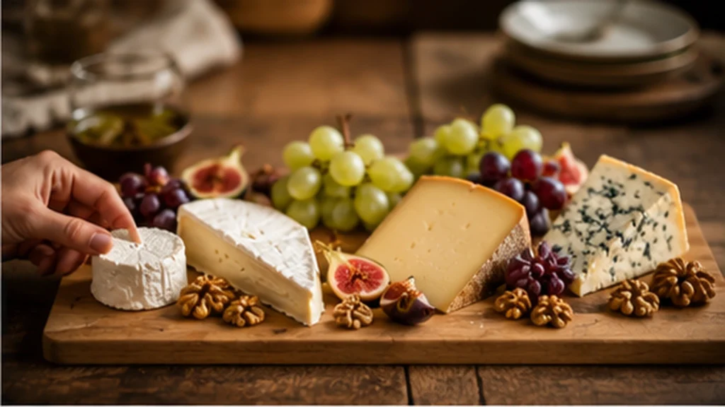 Différents fromages disposés pour une dégustation du plus doux au plus puissant